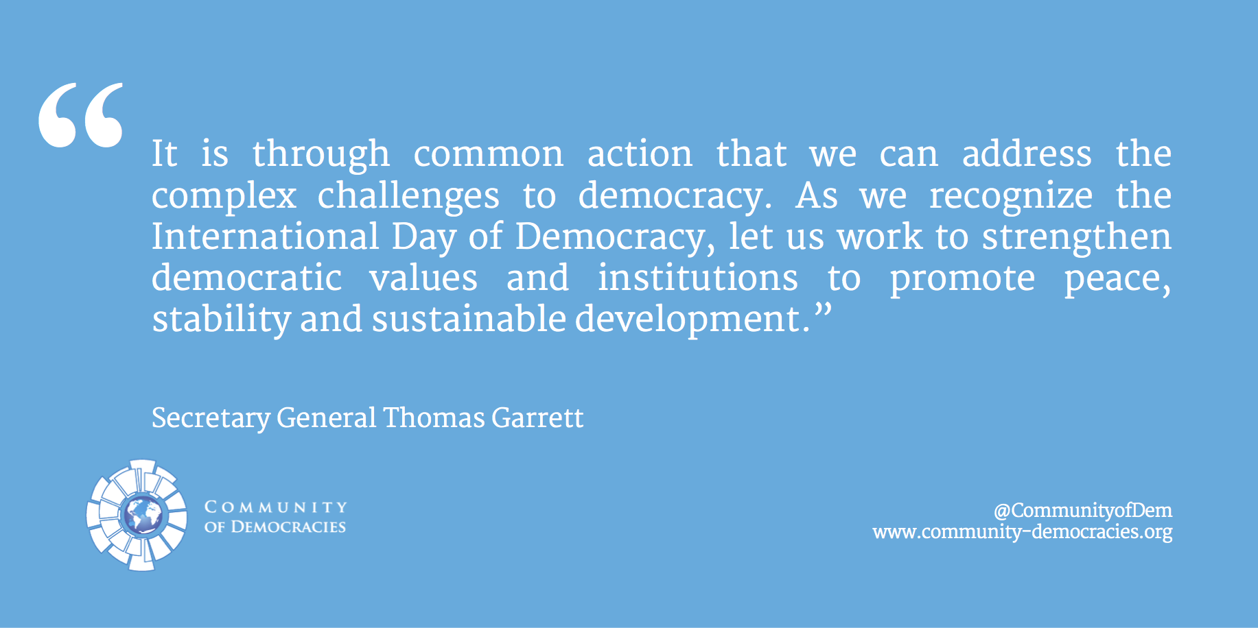 Statement By The Secretary General Thomas E Garrett On The Statement By The Secretary General Thomas E Garrett On The