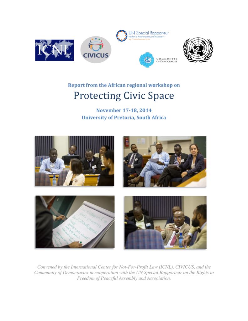 thumbnail of Africa Regional Workshop on Protecting Civic Space – Final Report